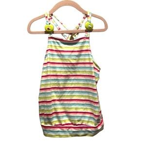 Gymboree Girl’s Candy Apple Striped Strappy Tank Top Apple Buttons Size 6